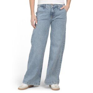 NICOLE MILLER NEW YORK Light Blue Palazzo Wide Leg Denim Jeans